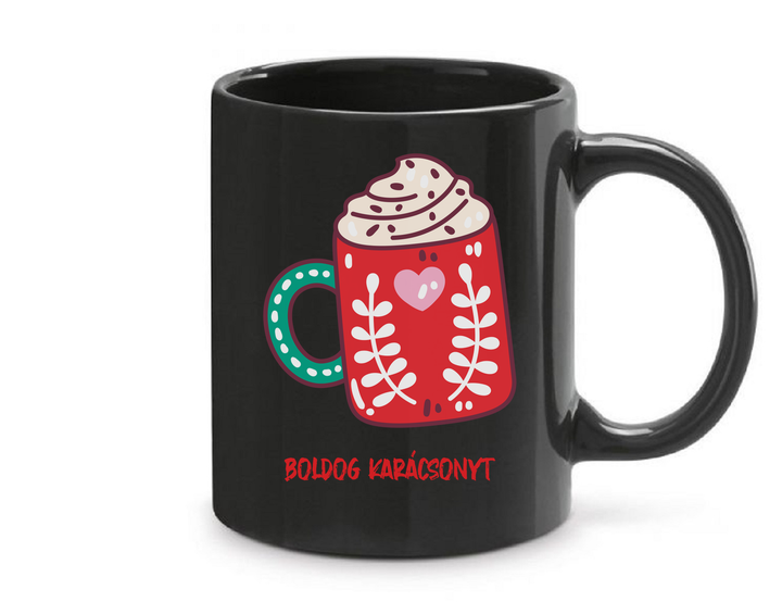 Boldog karácsonyt bögre - Bögre fekete