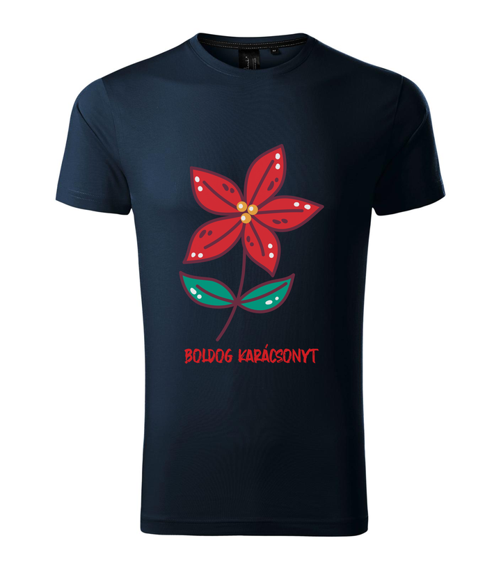 Boldog karácsonyt fagyöngy - Prémium férfi póló tengerészkék