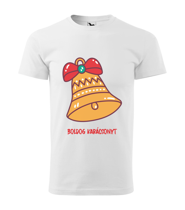 Boldog karácsonyt harang - Férfi póló fehér