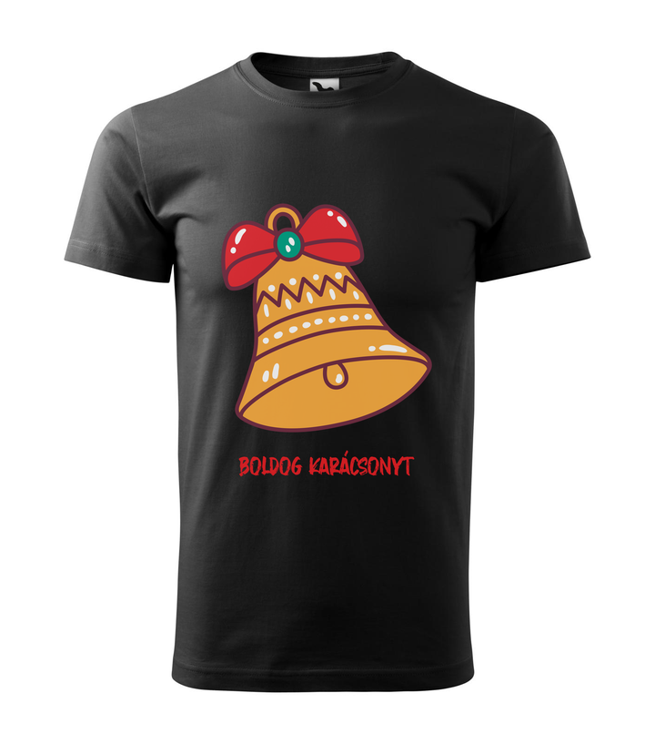 Boldog karácsonyt harang - Férfi póló fekete