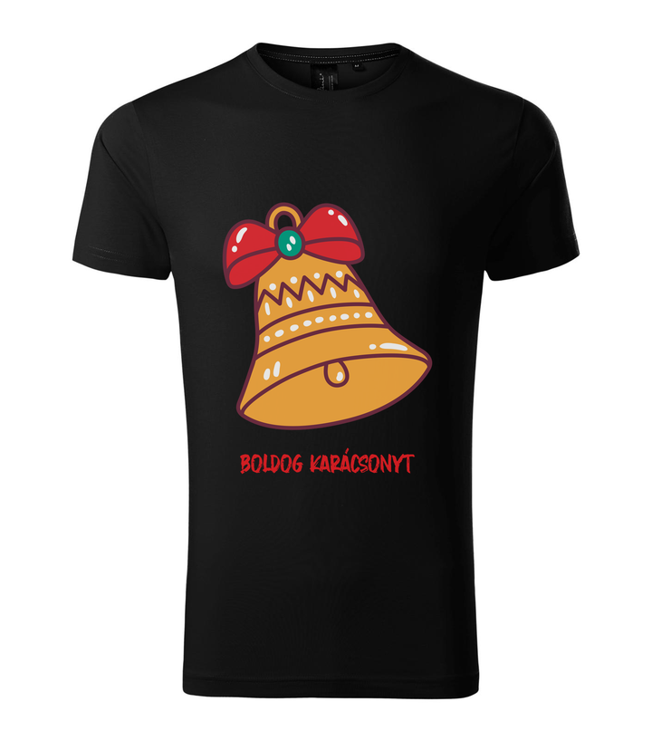Boldog karácsonyt harang - Prémium férfi póló fekete