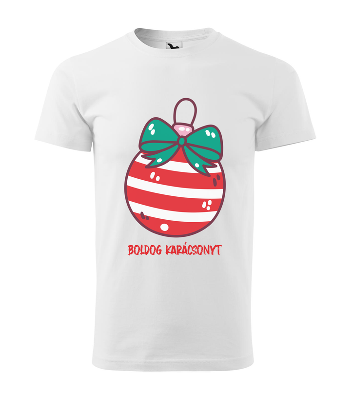 Boldog karácsonyt karácsonyfa dísz - Férfi póló fehér
