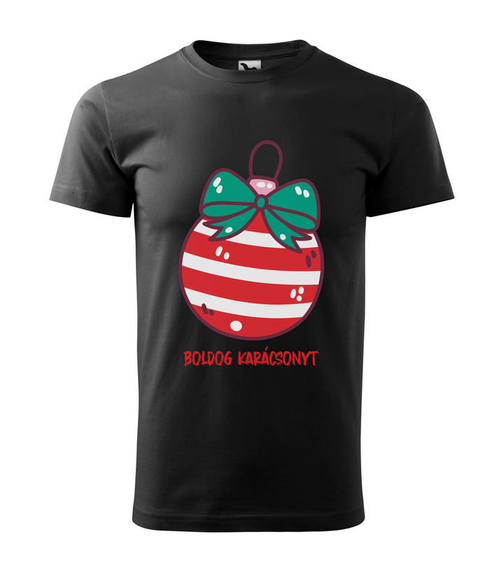 Boldog karácsonyt karácsonyfa dísz - Férfi póló fekete