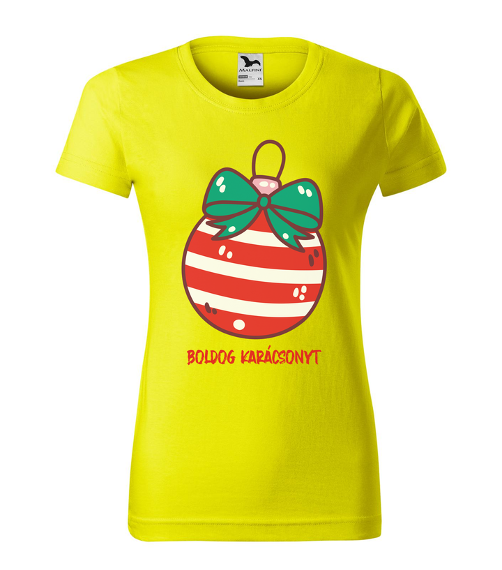 Boldog karácsonyt karácsonyfa dísz - Női póló citrom