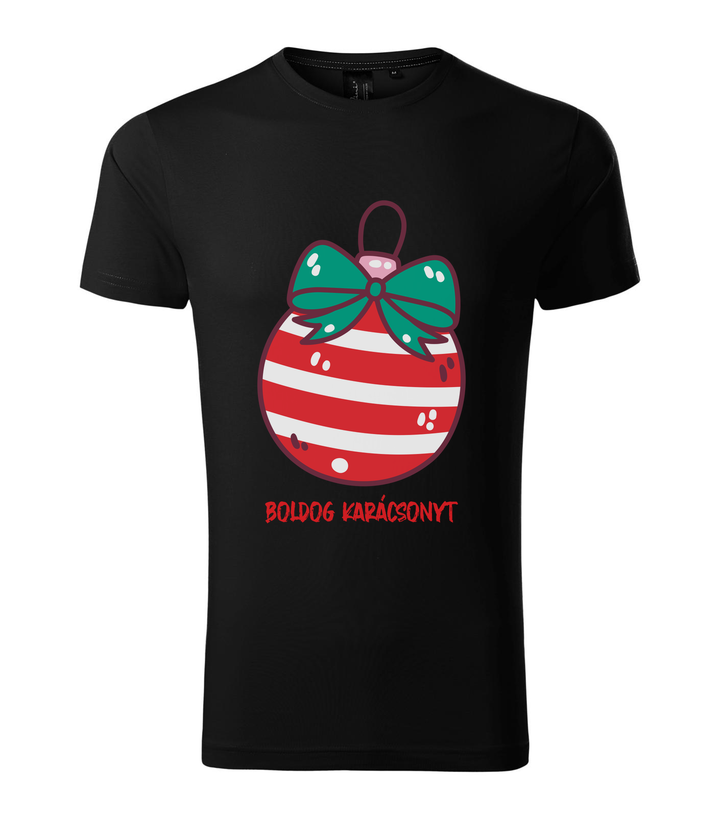 Boldog karácsonyt karácsonyfa dísz - Prémium férfi póló fekete