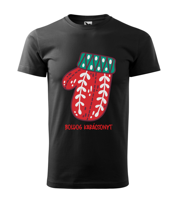 Boldog karácsonyt kesztyű - Férfi póló fekete