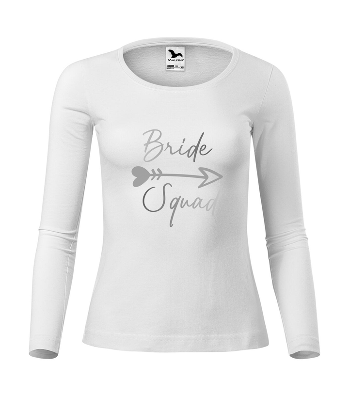 Bride squad - Hosszú ujjú női póló fehér