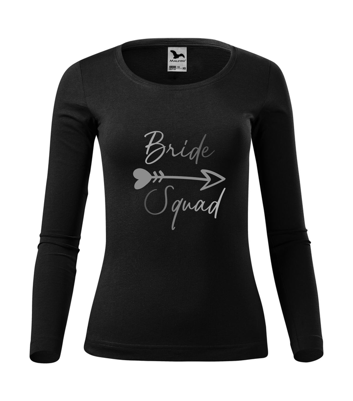 Bride squad - Hosszú ujjú női póló fekete