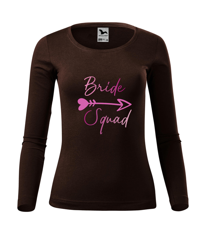 Bride squad - Hosszú ujjú női póló kávé