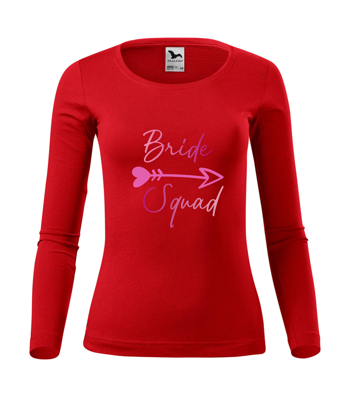 Bride squad - Hosszú ujjú női póló piros