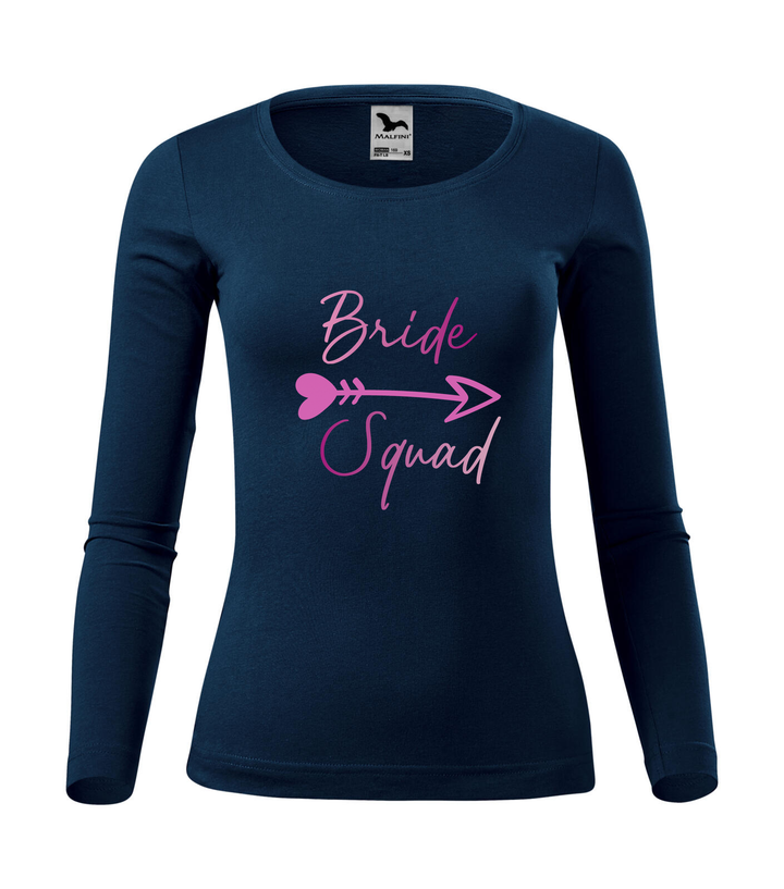 Bride squad - Hosszú ujjú női póló tengerészkék