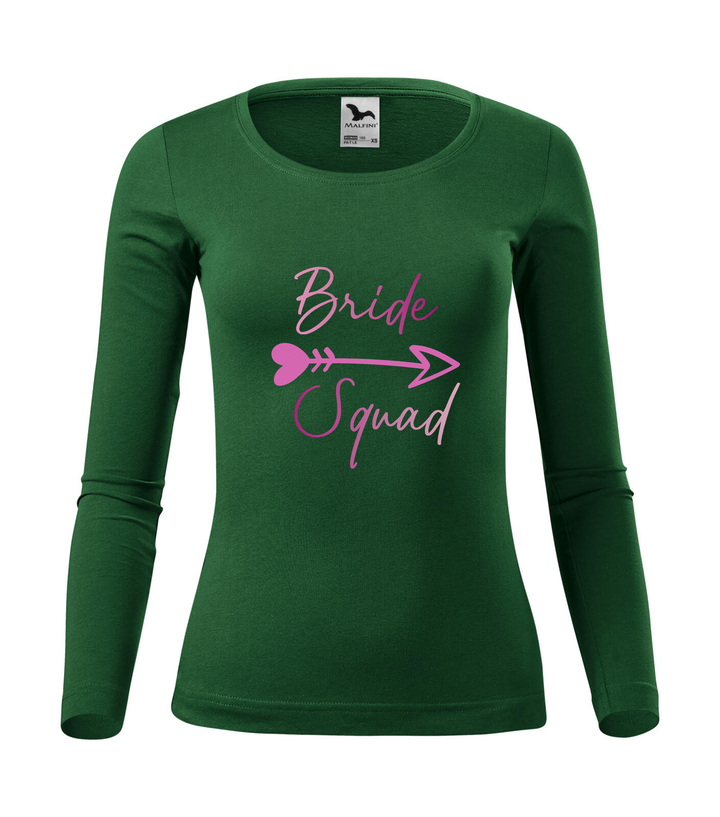 Bride squad - Hosszú ujjú női póló üvegzöld