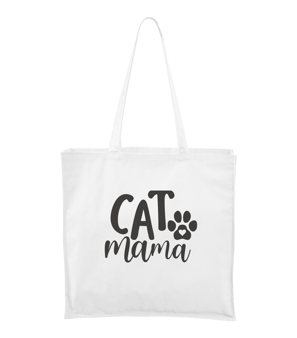 Cat mama - Vászontáska (43 x 43 cm) fehér