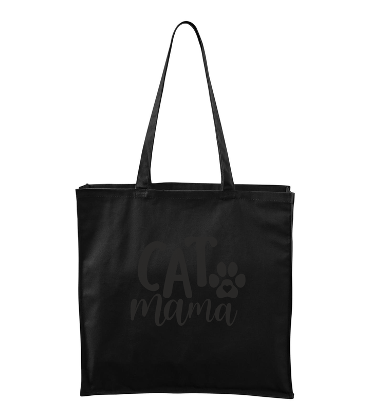 Cat mama - Vászontáska (43 x 43 cm) fekete