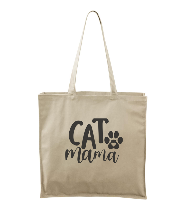 Cat mama - Vászontáska (43 x 43 cm) natúr