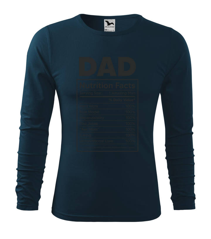 Dad nutrition facts - Hosszú ujjú férfi póló tengerészkék
