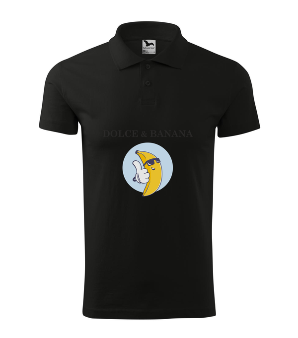 Dolce & Banana - Galléros férfi póló fekete