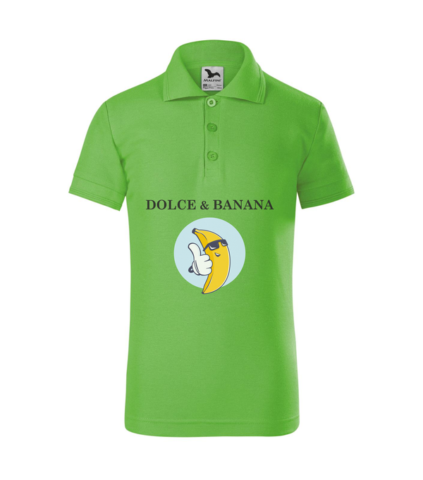 Dolce & Banana - Galléros gyerek póló almazöld