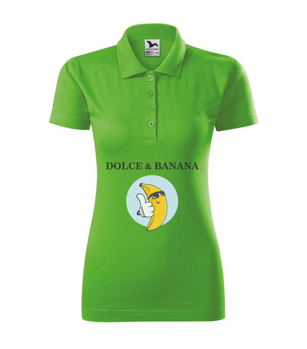 Dolce & Banana - Galléros női póló almazöld