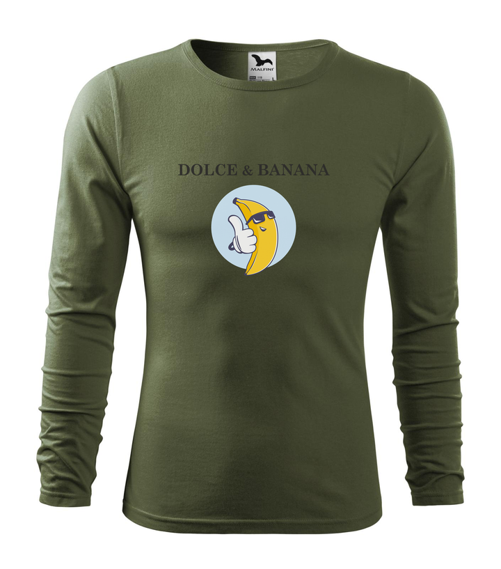 Dolce & Banana - Hosszú ujjú férfi póló khaki