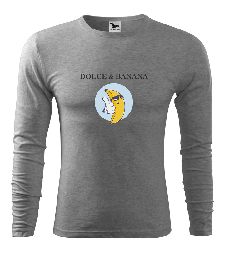 Dolce & Banana - Hosszú ujjú férfi póló sötétszürke