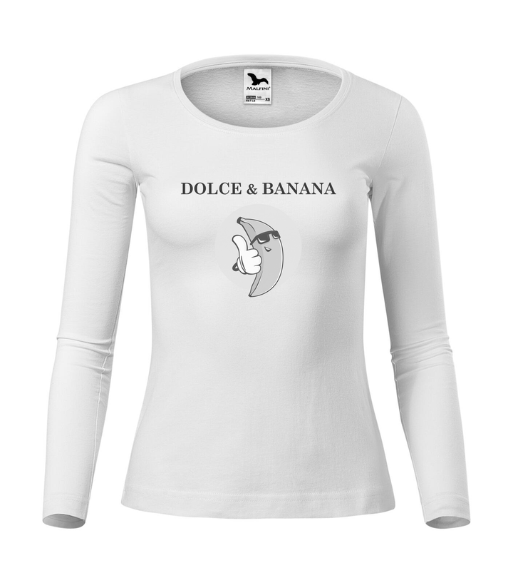 Dolce & Banana - Hosszú ujjú női póló fehér
