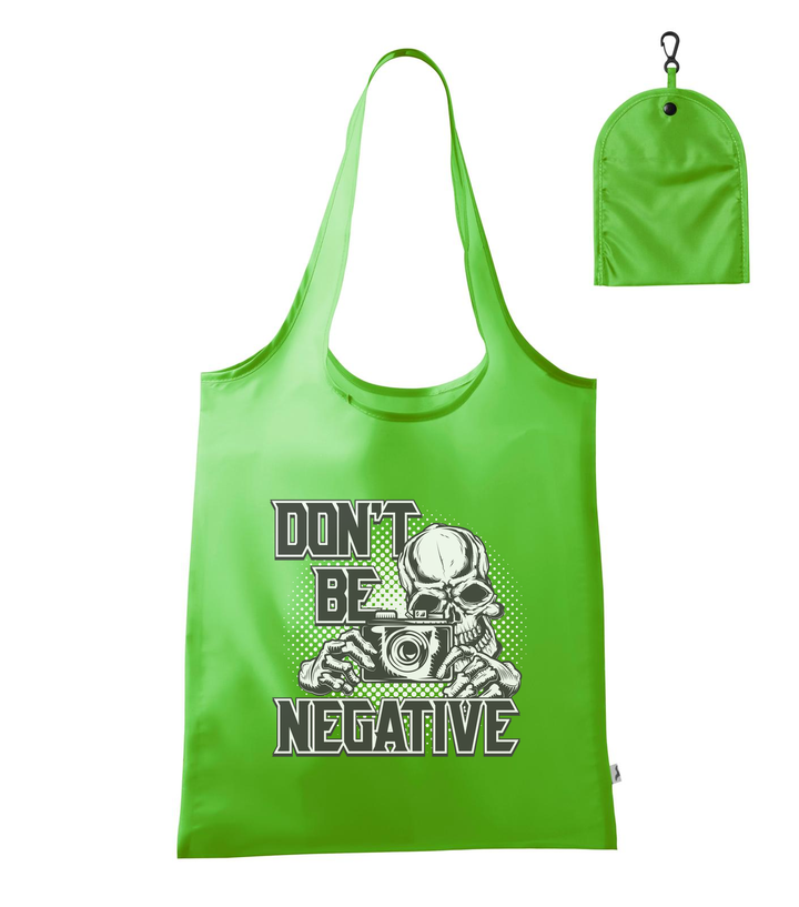 Don't be negative (black and white) - Bevásárló táska almazöld