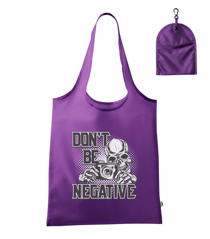 Don't be negative (black and white) - Bevásárló táska lila