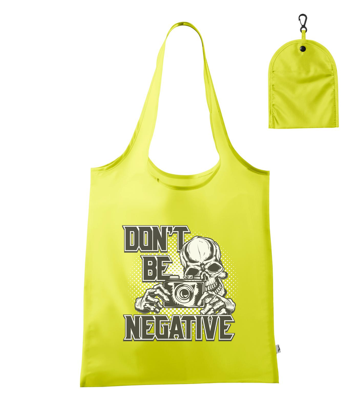 Don't be negative (black and white) - Bevásárló táska neon sárga