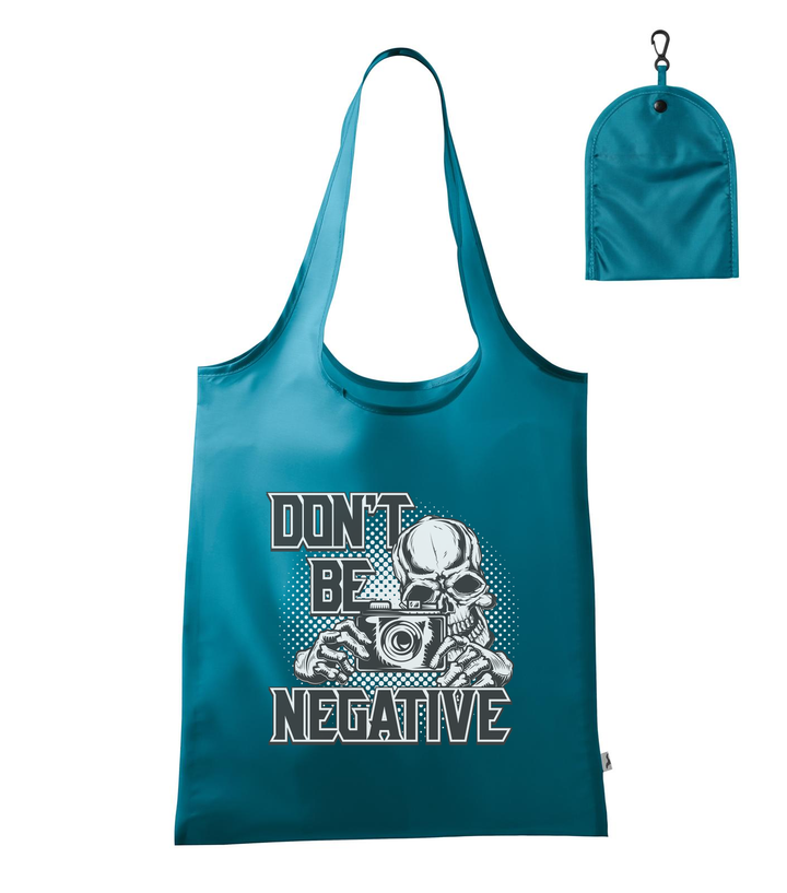 Don't be negative (black and white) - Bevásárló táska sötét türkiz
