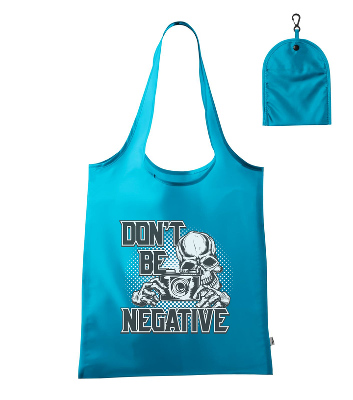 Don't be negative (black and white) - Bevásárló táska türkiz