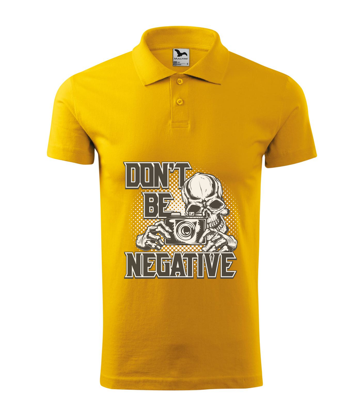 Don't be negative (black and white) - Galléros férfi póló sárga