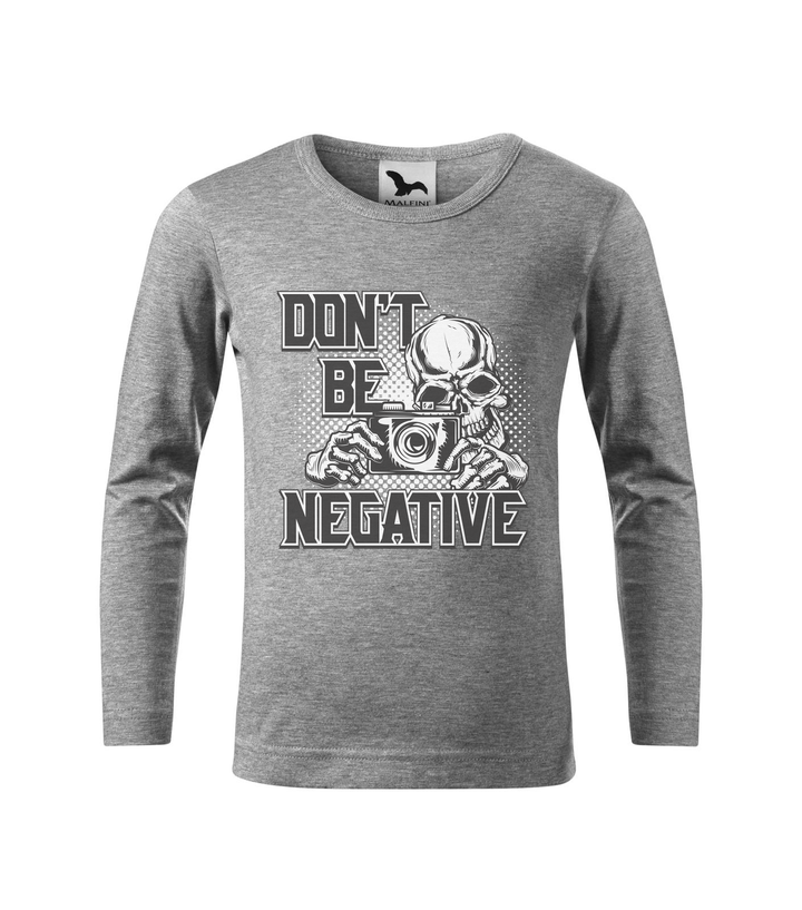 Don't be negative (black and white) - Hosszú ujjú gyerek póló sötétszürke