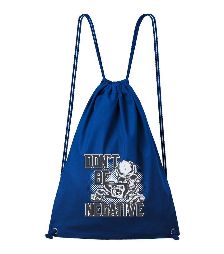 Don't be negative (black and white) - Pamut hátizsák királykék