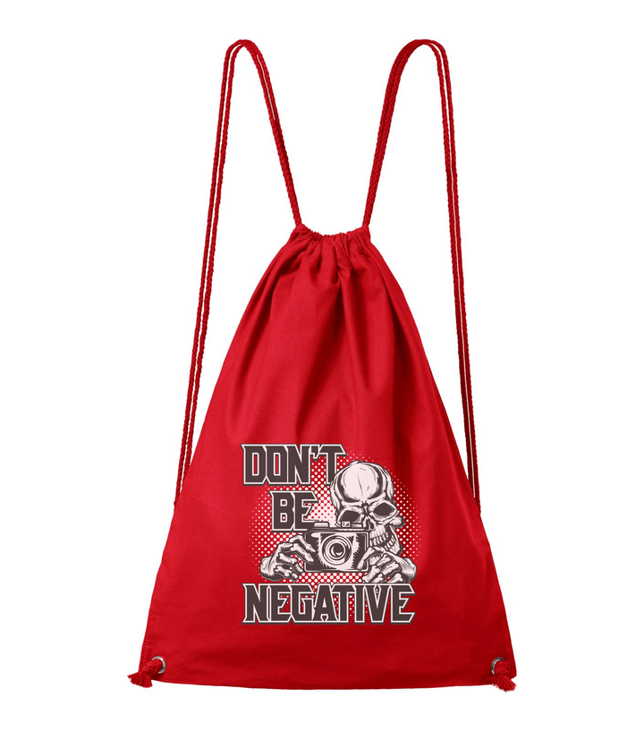 Don't be negative (black and white) - Pamut hátizsák piros