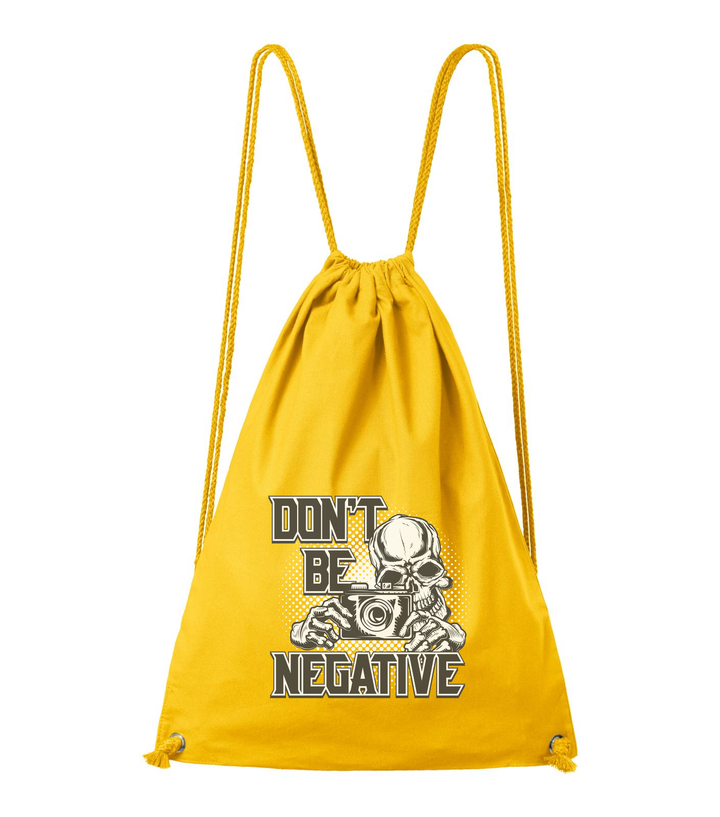 Don't be negative (black and white) - Pamut hátizsák sárga