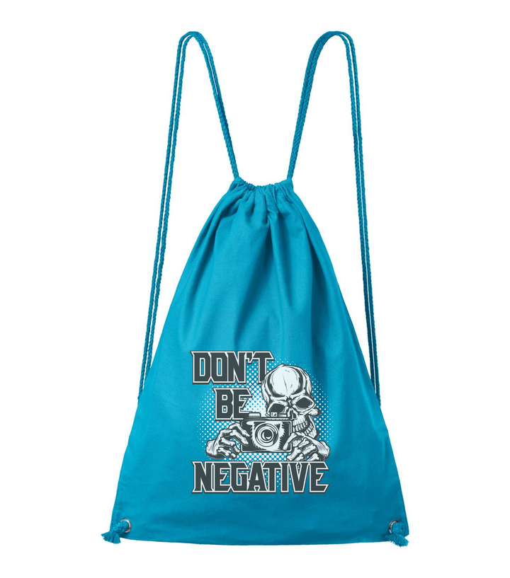 Don't be negative (black and white) - Pamut hátizsák türkiz