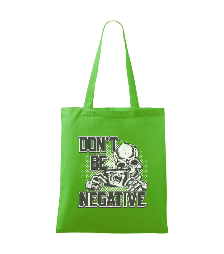 Don't be negative (black and white) - Vászontáska (42 x 38 cm) almazöld