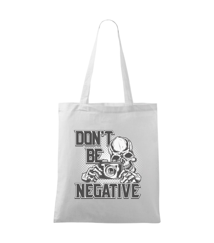 Don't be negative (black and white) - Vászontáska (42 x 38 cm) fehér