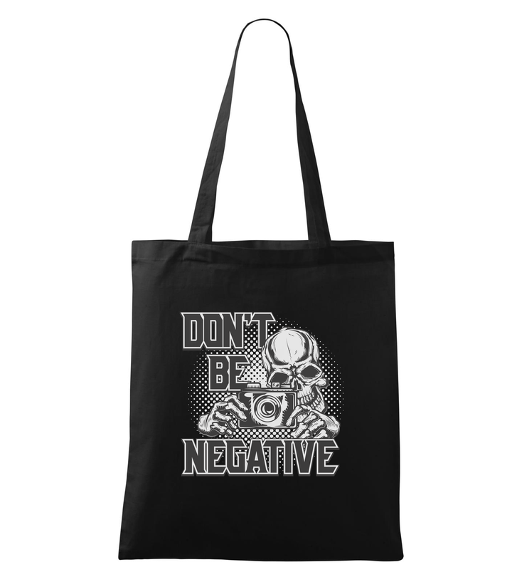 Don't be negative (black and white) - Vászontáska (42 x 38 cm) fekete