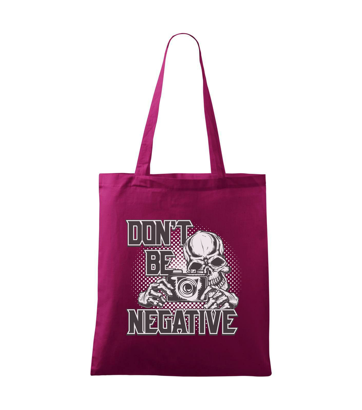 Don't be negative (black and white) - Vászontáska (42 x 38 cm) fukszia