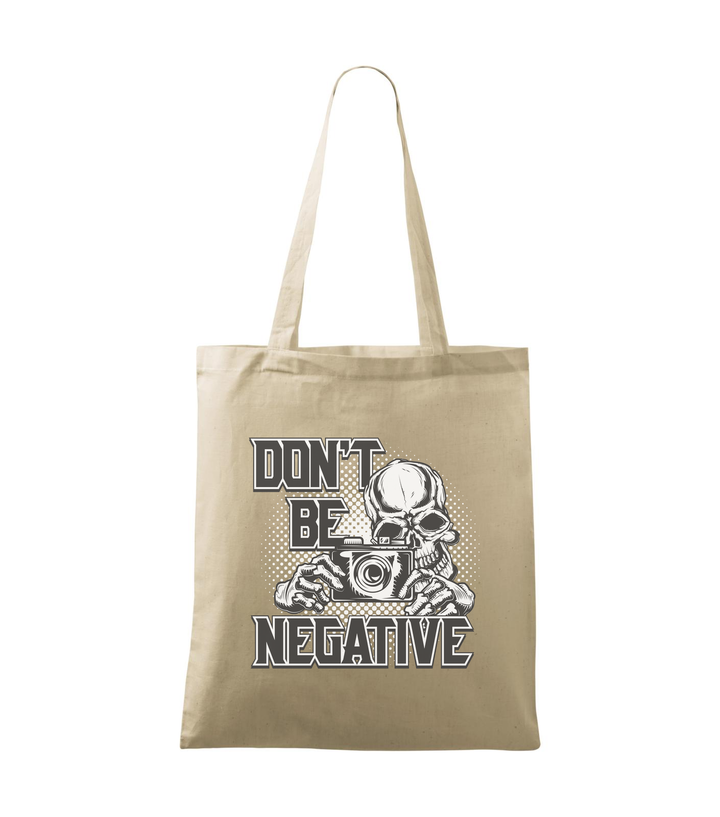 Don't be negative (black and white) - Vászontáska (42 x 38 cm) natúr