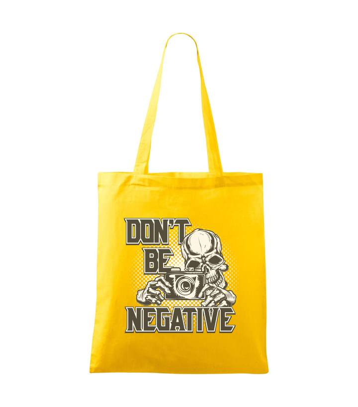 Don't be negative (black and white) - Vászontáska (42 x 38 cm) sárga