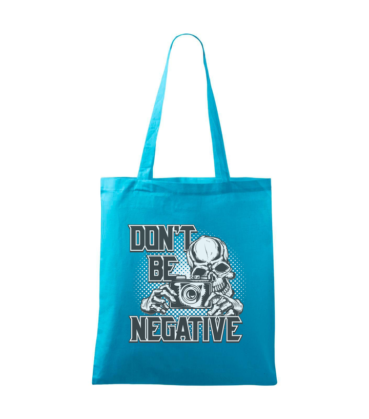 Don't be negative (black and white) - Vászontáska (42 x 38 cm) türkiz