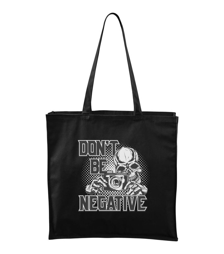 Don't be negative (black and white) - Vászontáska (43 x 43 cm) fekete