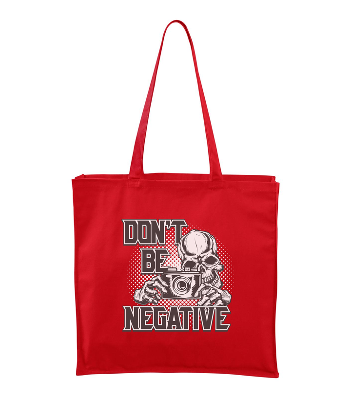 Don't be negative (black and white) - Vászontáska (43 x 43 cm) piros