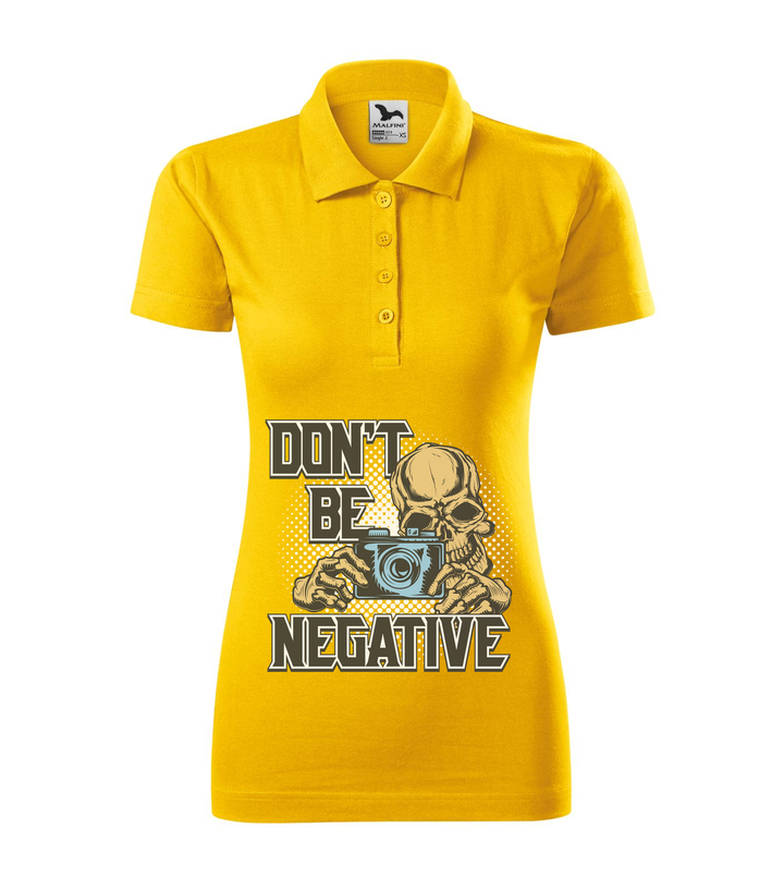 Don't be negative (color) - Galléros női póló sárga