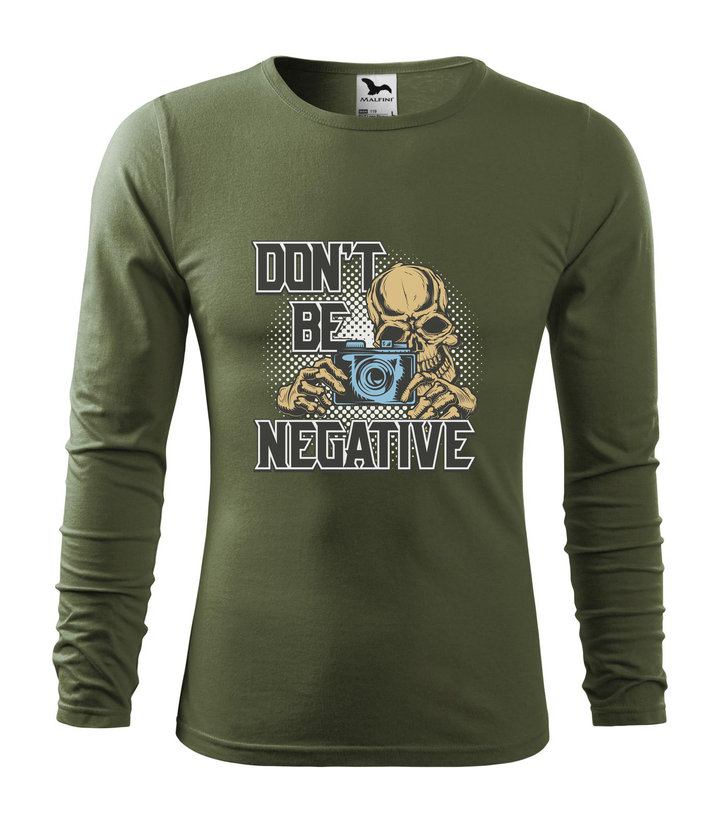 Don't be negative (color) - Hosszú ujjú férfi póló khaki