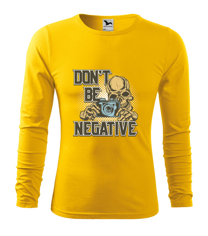 Don't be negative (color) - Hosszú ujjú férfi póló sárga