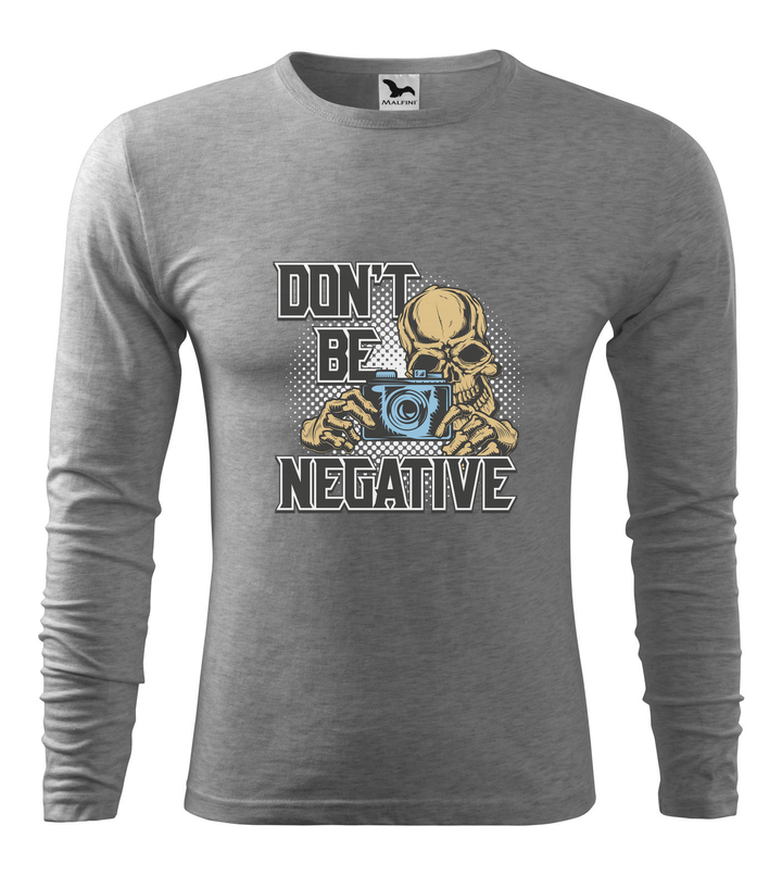 Don't be negative (color) - Hosszú ujjú férfi póló sötétszürke